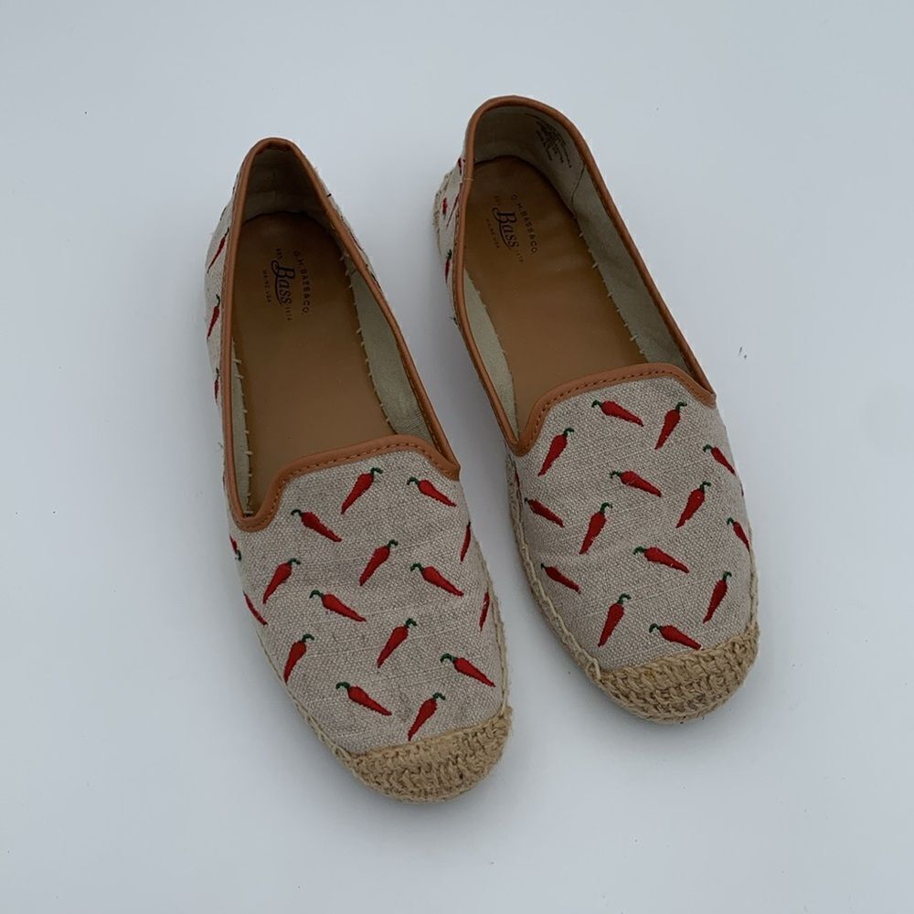 GH Bass Co chili pepper embroidered slip on espadrilles flats size 8.5 - Picture 2 of 11
